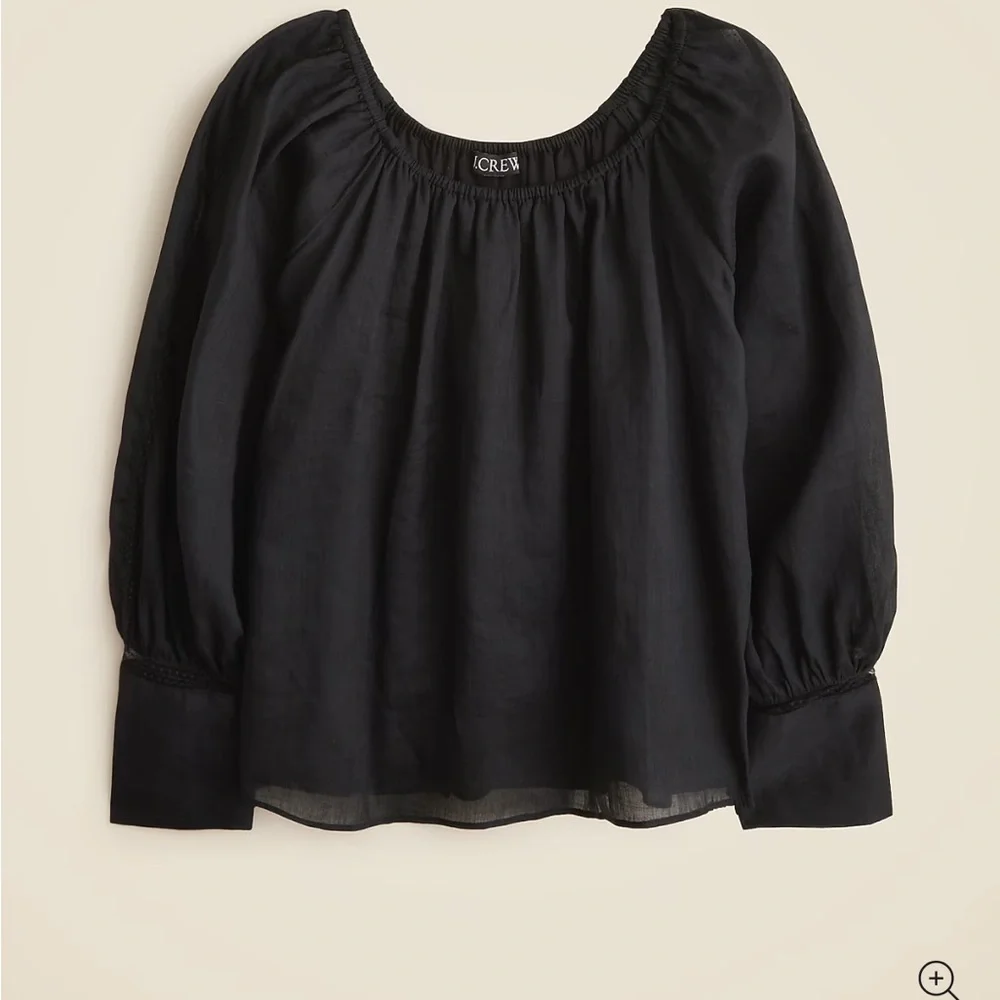 NEW WITH TAGS J CREW Lace-trim gathered top - Picture 1 of 2